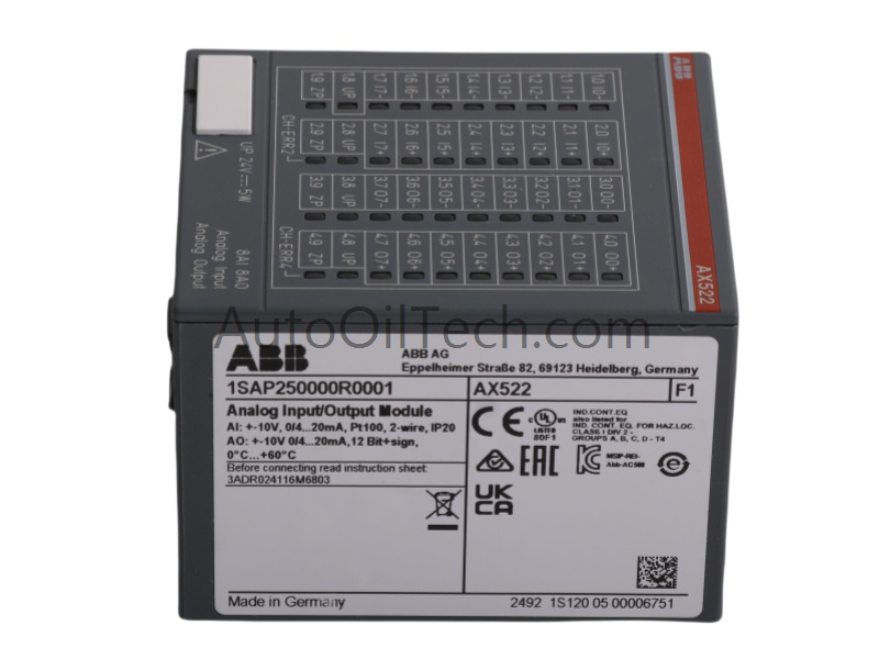 Ax522 Module Analog ABB AX522 1SAP250000R0001 Analog Input/Output Module